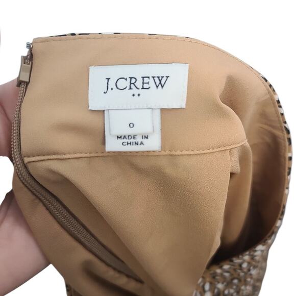 J. Crew Animal Print Pleated Midi Skirt Size 0 - Picture 4 of 5